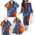 Honoring 50 Years NAIDOC Week 2025 Family Matching Off The Shoulder Long Sleeve Dress and Hawaiian Shirt
