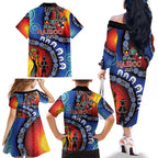 Honoring 50 Years NAIDOC Week 2025 Family Matching Off The Shoulder Long Sleeve Dress and Hawaiian Shirt