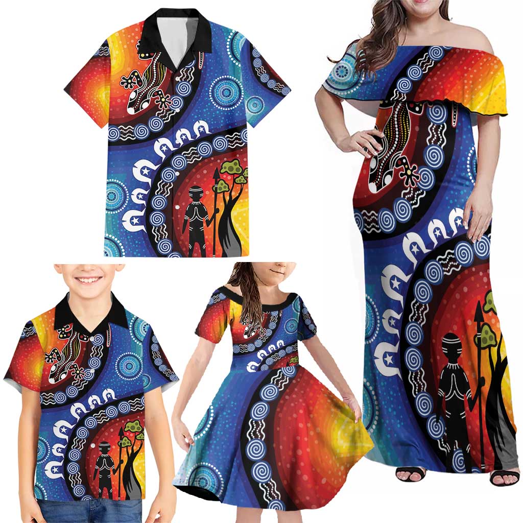Honoring 50 Years NAIDOC Week 2025 Family Matching Off Shoulder Maxi Dress and Hawaiian Shirt