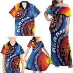 Honoring 50 Years NAIDOC Week 2025 Family Matching Off Shoulder Maxi Dress and Hawaiian Shirt