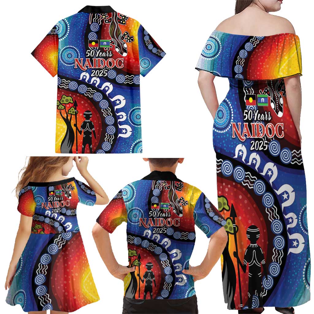 Honoring 50 Years NAIDOC Week 2025 Family Matching Off Shoulder Maxi Dress and Hawaiian Shirt