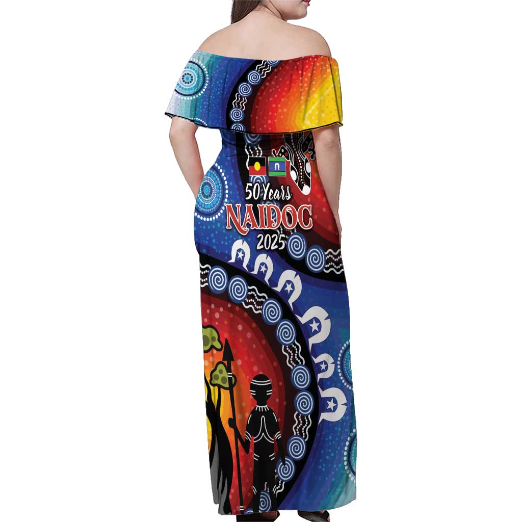 Honoring 50 Years NAIDOC Week 2025 Family Matching Off Shoulder Maxi Dress and Hawaiian Shirt