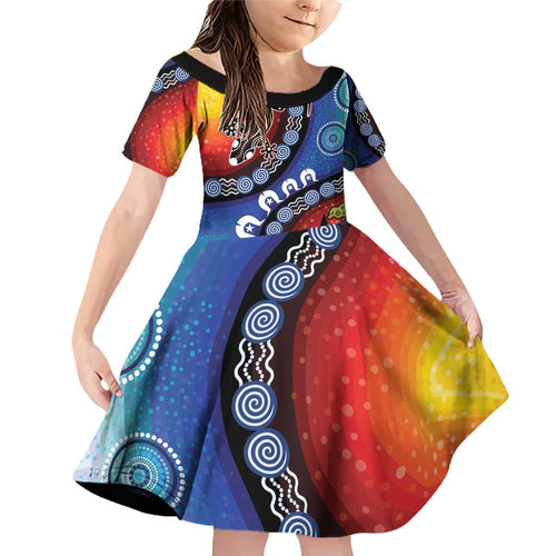 Honoring 50 Years NAIDOC Week 2025 Family Matching Off Shoulder Short Dress and Hawaiian Shirt