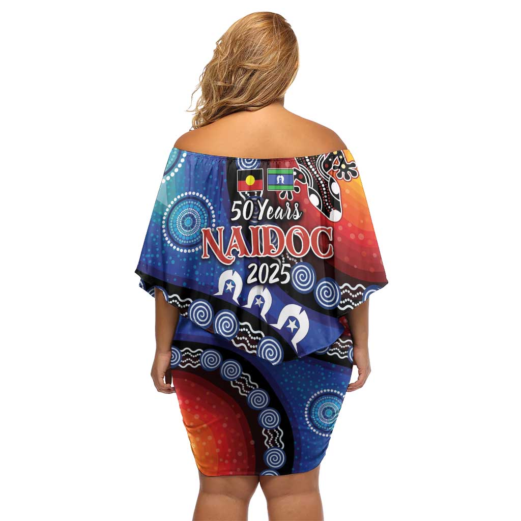 Honoring 50 Years NAIDOC Week 2025 Family Matching Off Shoulder Short Dress and Hawaiian Shirt