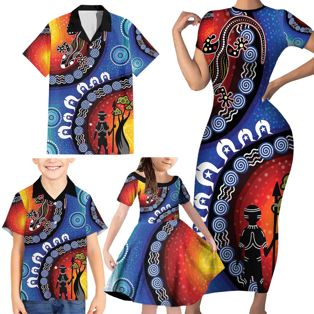 Honoring 50 Years NAIDOC Week 2025 Family Matching Short Sleeve Bodycon Dress and Hawaiian Shirt