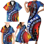 Honoring 50 Years NAIDOC Week 2025 Family Matching Short Sleeve Bodycon Dress and Hawaiian Shirt