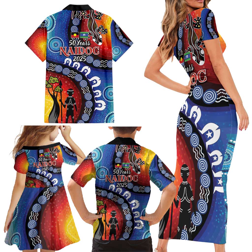 Honoring 50 Years NAIDOC Week 2025 Family Matching Short Sleeve Bodycon Dress and Hawaiian Shirt