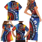 Honoring 50 Years NAIDOC Week 2025 Family Matching Short Sleeve Bodycon Dress and Hawaiian Shirt