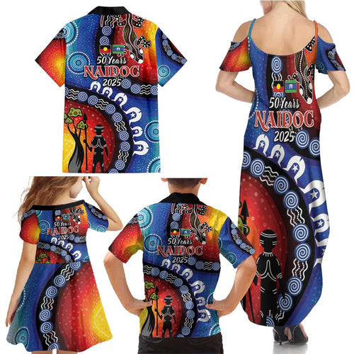 Honoring 50 Years NAIDOC Week 2025 Family Matching Summer Maxi Dress and Hawaiian Shirt