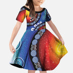 Honoring 50 Years NAIDOC Week 2025 Kid Short Sleeve Dress