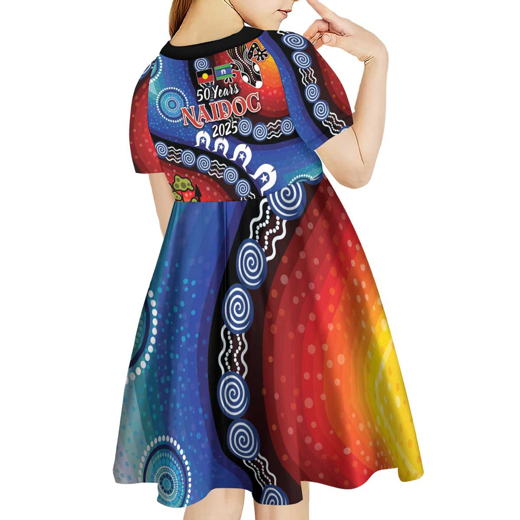Honoring 50 Years NAIDOC Week 2025 Kid Short Sleeve Dress