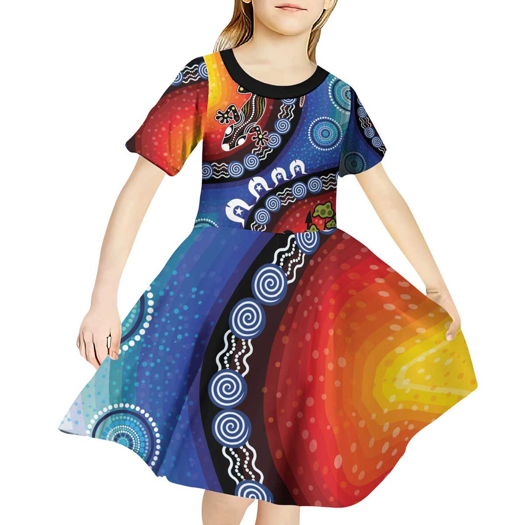Honoring 50 Years NAIDOC Week 2025 Kid Short Sleeve Dress