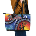 Honoring 50 Years NAIDOC Week 2025 Leather Tote Bag