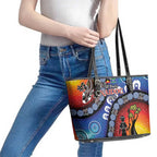 Honoring 50 Years NAIDOC Week 2025 Leather Tote Bag