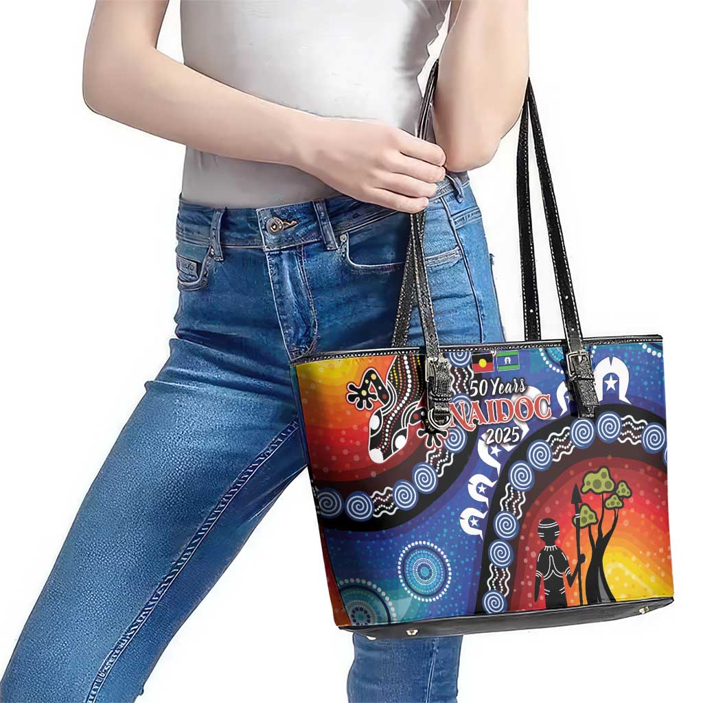 Honoring 50 Years NAIDOC Week 2025 Leather Tote Bag