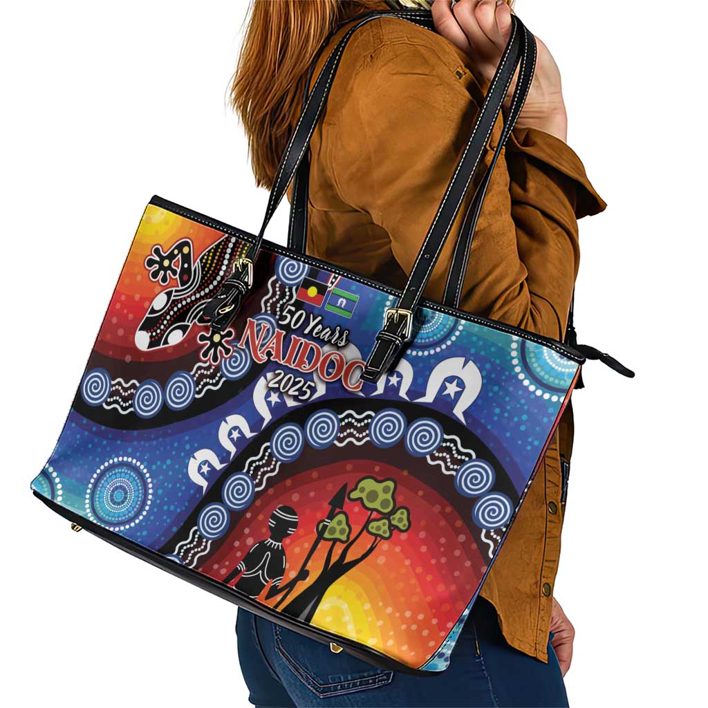 Honoring 50 Years NAIDOC Week 2025 Leather Tote Bag
