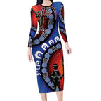 Honoring 50 Years NAIDOC Week 2025 Long Sleeve Bodycon Dress