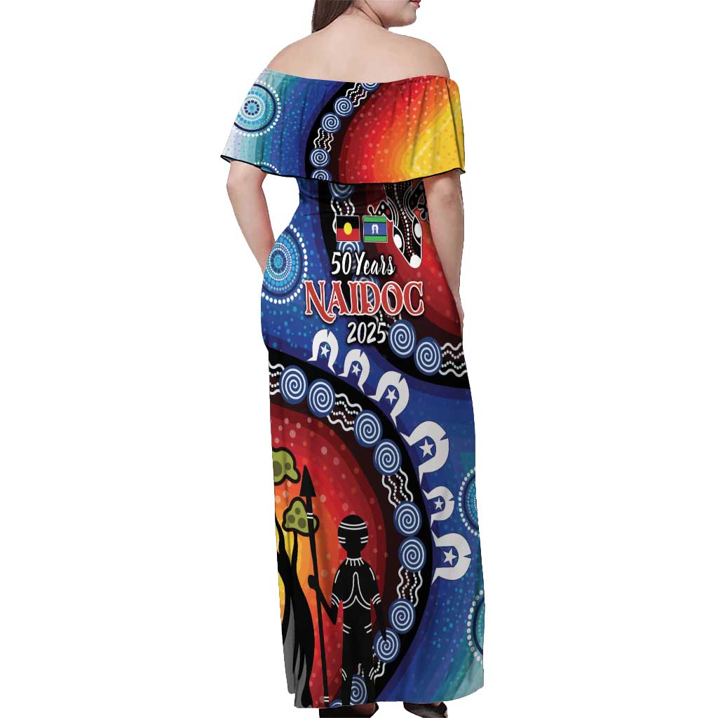 Honoring 50 Years NAIDOC Week 2025 Off Shoulder Maxi Dress