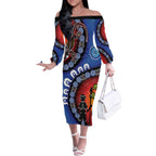 Honoring 50 Years NAIDOC Week 2025 Off The Shoulder Long Sleeve Dress