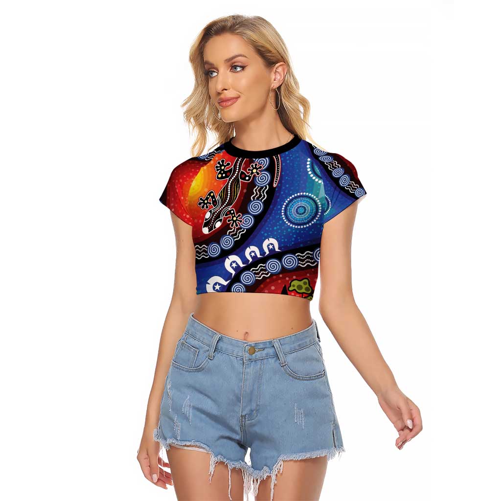 Honoring 50 Years NAIDOC Week 2025 Raglan Cropped T Shirt