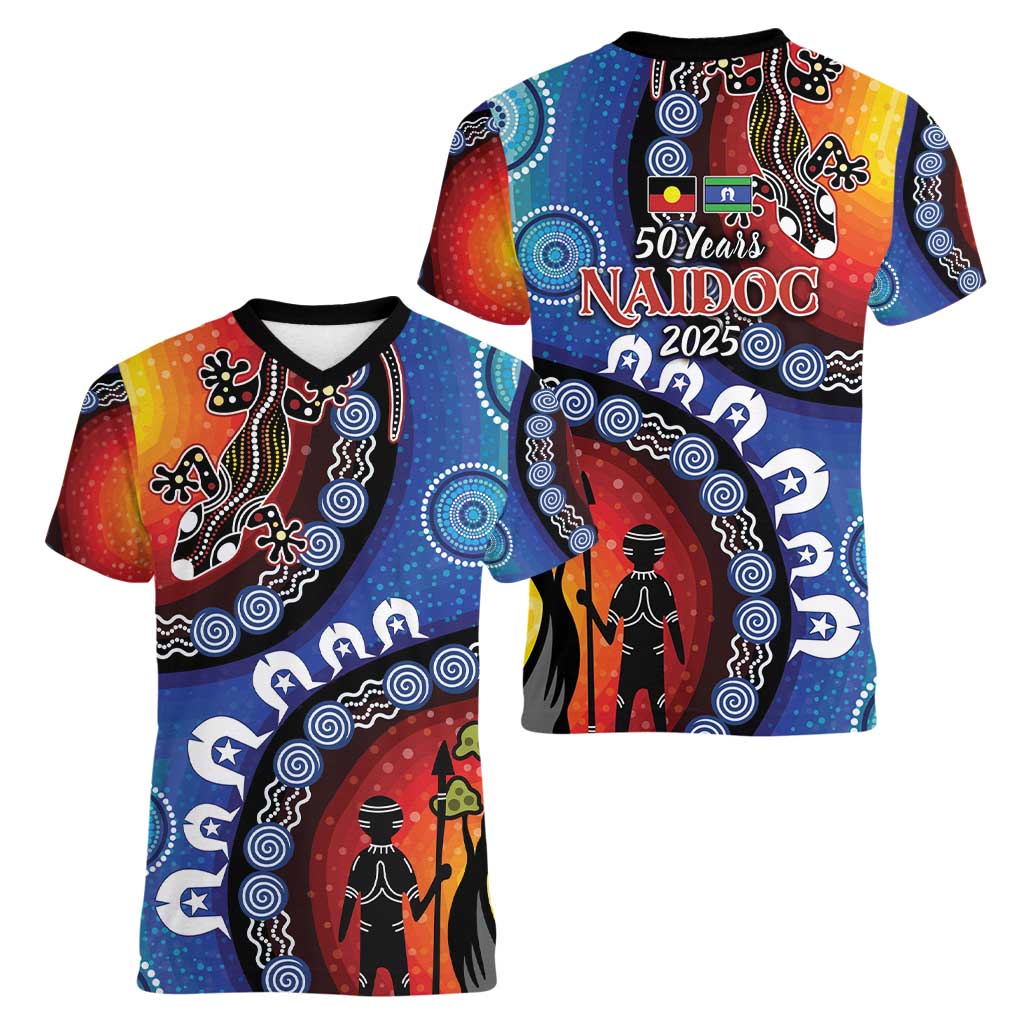 Honoring 50 Years NAIDOC Week 2025 Women V-Neck T-Shirt
