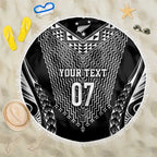 2025 Rugby Championship New Zealand Custom Beach Blanket Poutama Motifs - Aussie Hoodie