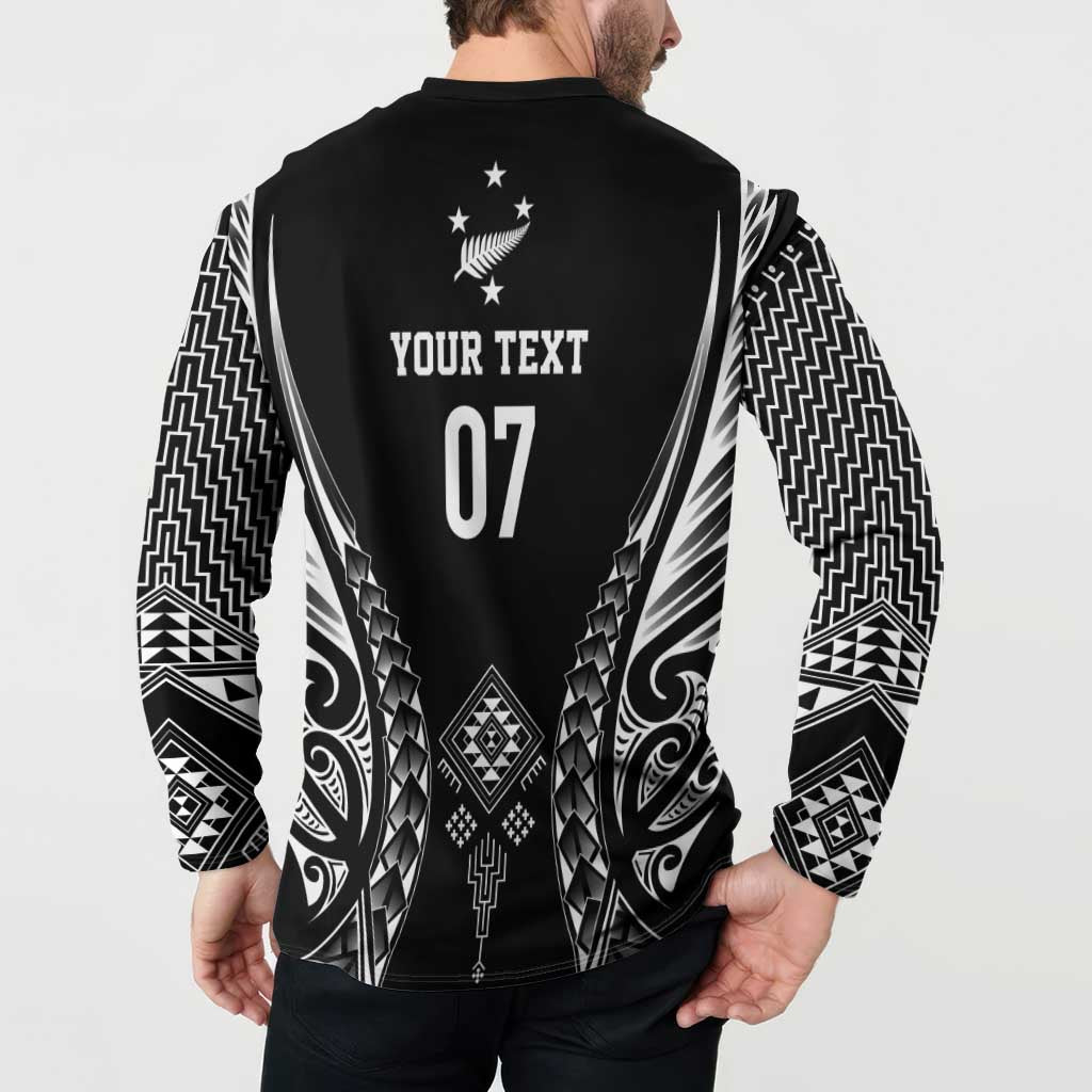 2025 Rugby Championship New Zealand Custom Button Sweatshirt Poutama Motifs - Aussie Hoodie