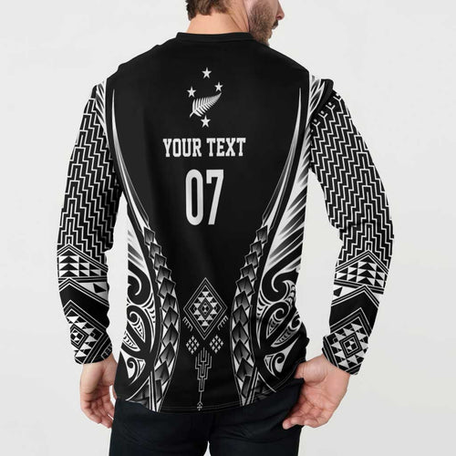 2025 Rugby Championship New Zealand Custom Button Sweatshirt Poutama Motifs - Aussie Hoodie
