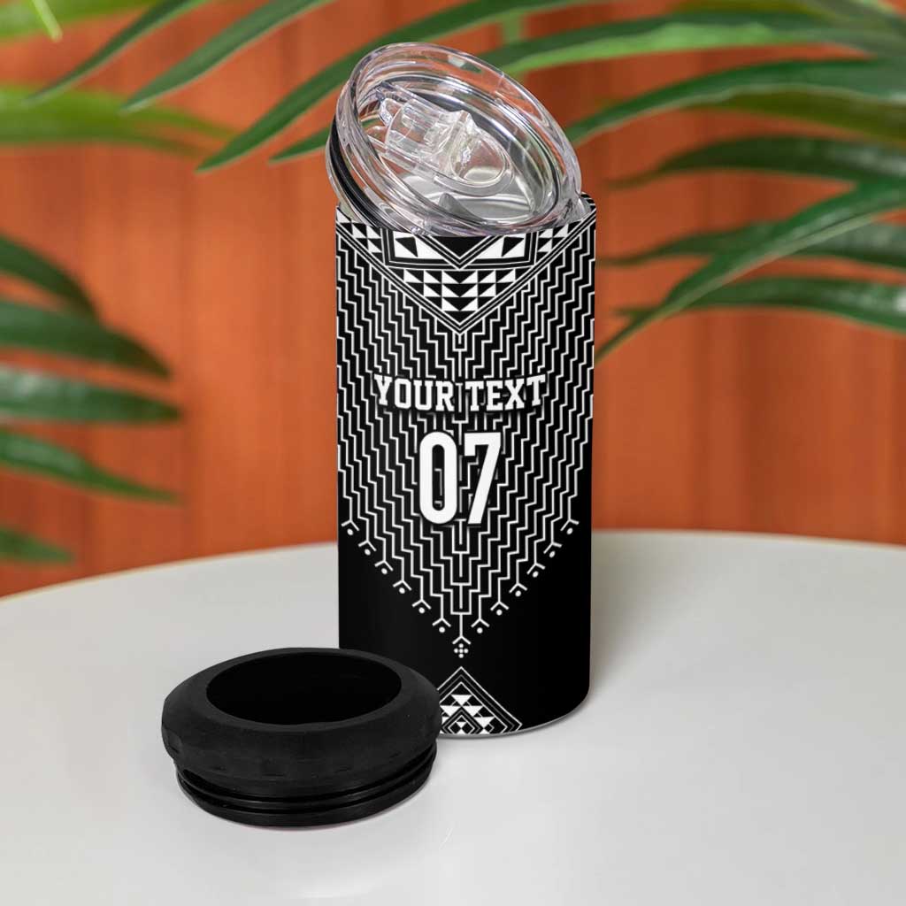 2025 Rugby Championship New Zealand Custom 4 in 1 Can Cooler Tumbler Poutama Motifs - Aussie Hoodie