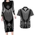 2025 Rugby Championship New Zealand Custom Couples Matching Long Sleeve Bodycon Dress and Hawaiian Shirt Poutama Motifs - Aussie Hoodie