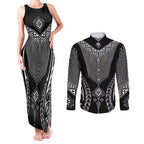 2025 Rugby Championship New Zealand Custom Couples Matching Tank Maxi Dress and Long Sleeve Button Shirt Poutama Motifs - Aussie Hoodie