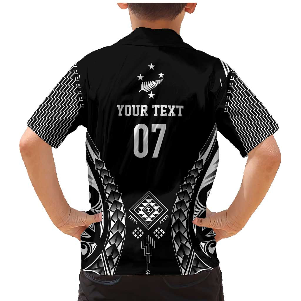2025 Rugby Championship New Zealand Custom Family Matching Mermaid Dress and Hawaiian Shirt Poutama Motifs - Aussie Hoodie