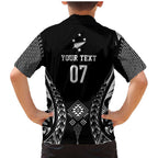 2025 Rugby Championship New Zealand Custom Family Matching Mermaid Dress and Hawaiian Shirt Poutama Motifs - Aussie Hoodie
