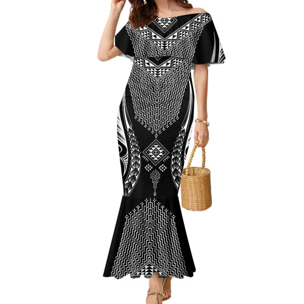 2025 Rugby Championship New Zealand Custom Family Matching Mermaid Dress and Hawaiian Shirt Poutama Motifs - Aussie Hoodie