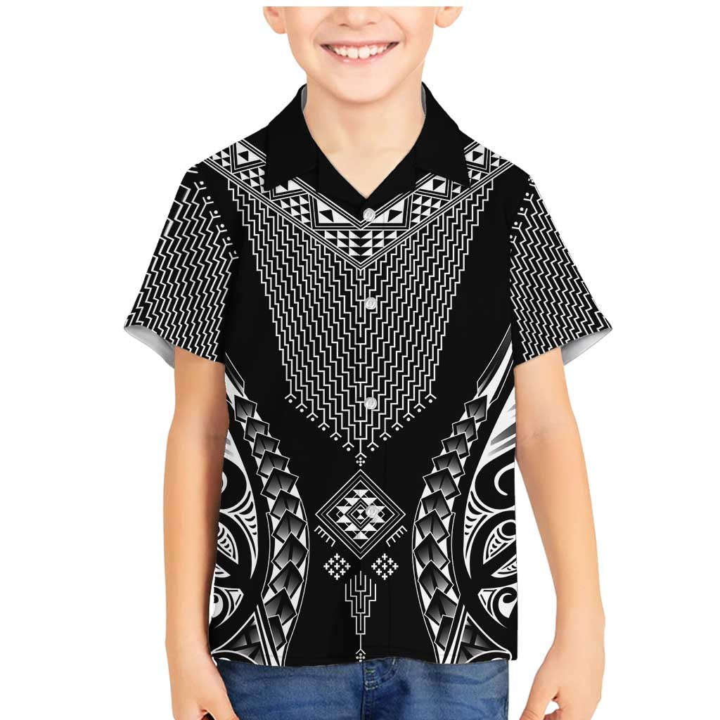 2025 Rugby Championship New Zealand Custom Family Matching Mermaid Dress and Hawaiian Shirt Poutama Motifs - Aussie Hoodie