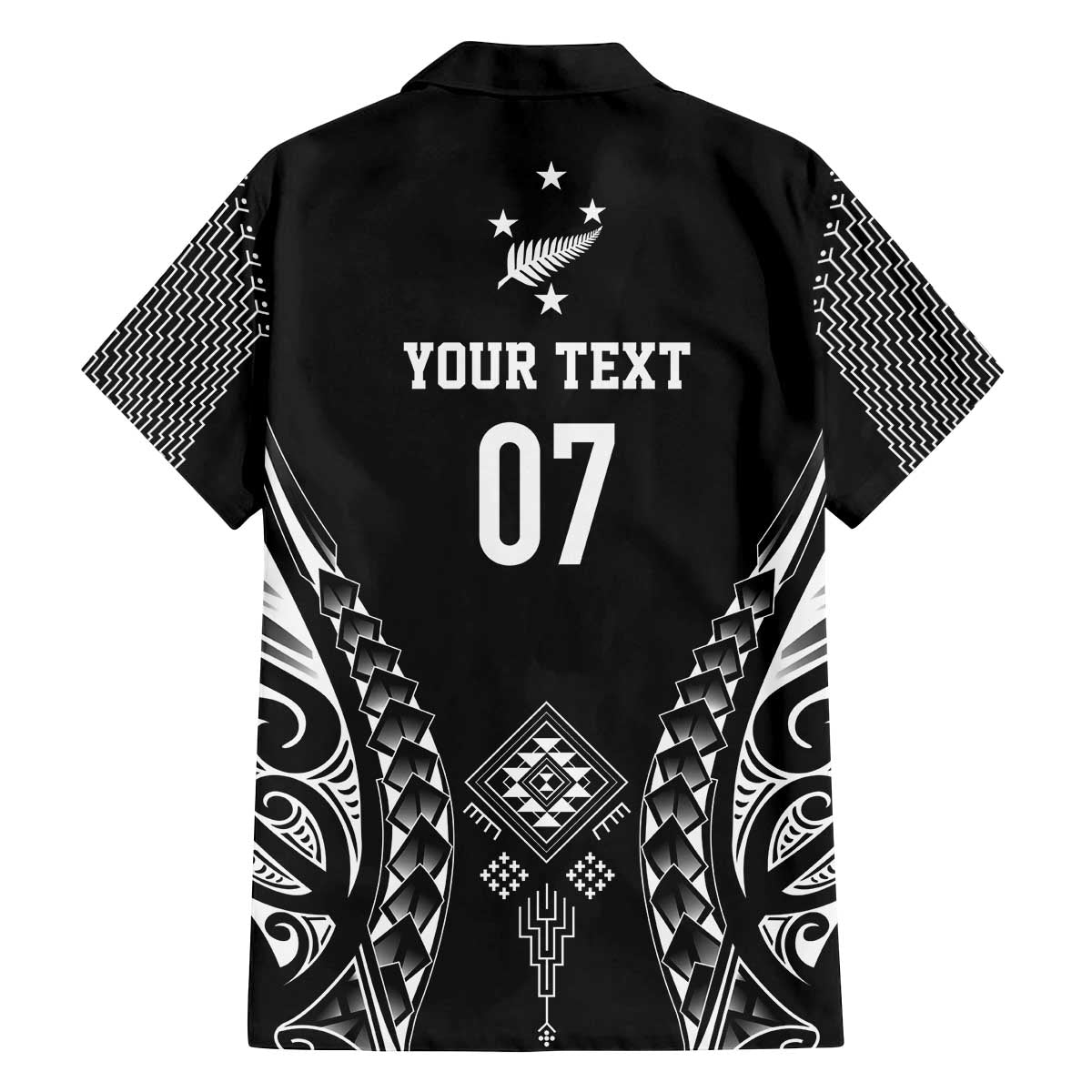 2025 Rugby Championship New Zealand Custom Family Matching Off The Shoulder Long Sleeve Dress and Hawaiian Shirt Poutama Motifs - Aussie Hoodie