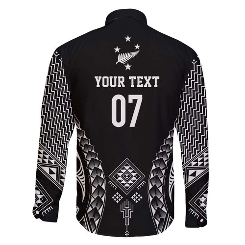 2025 Rugby Championship New Zealand Custom Family Matching Off The Shoulder Long Sleeve Dress and Hawaiian Shirt Poutama Motifs - Aussie Hoodie