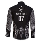 2025 Rugby Championship New Zealand Custom Family Matching Off Shoulder Maxi Dress and Hawaiian Shirt Poutama Motifs - Aussie Hoodie
