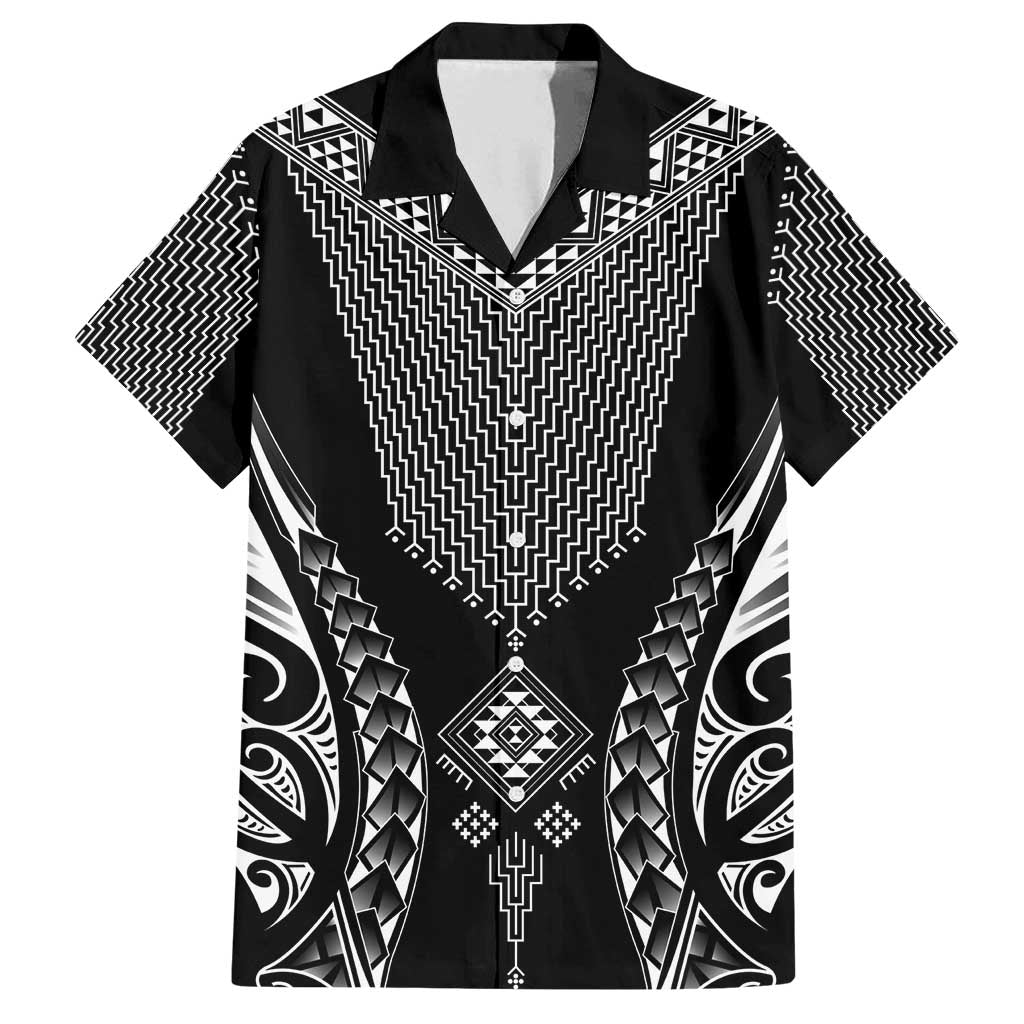 2025 Rugby Championship New Zealand Custom Family Matching Off Shoulder Short Dress and Hawaiian Shirt Poutama Motifs - Aussie Hoodie