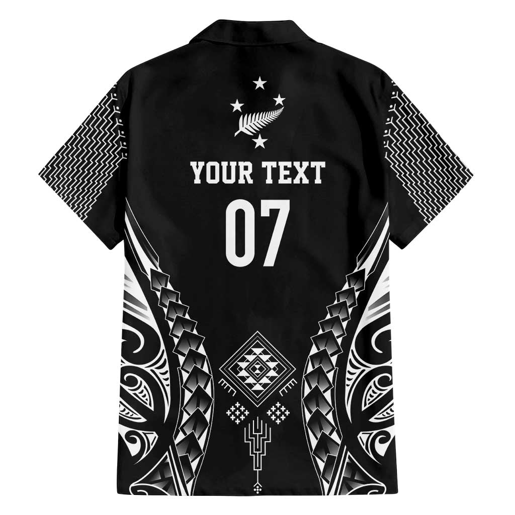 2025 Rugby Championship New Zealand Custom Family Matching Off Shoulder Short Dress and Hawaiian Shirt Poutama Motifs - Aussie Hoodie