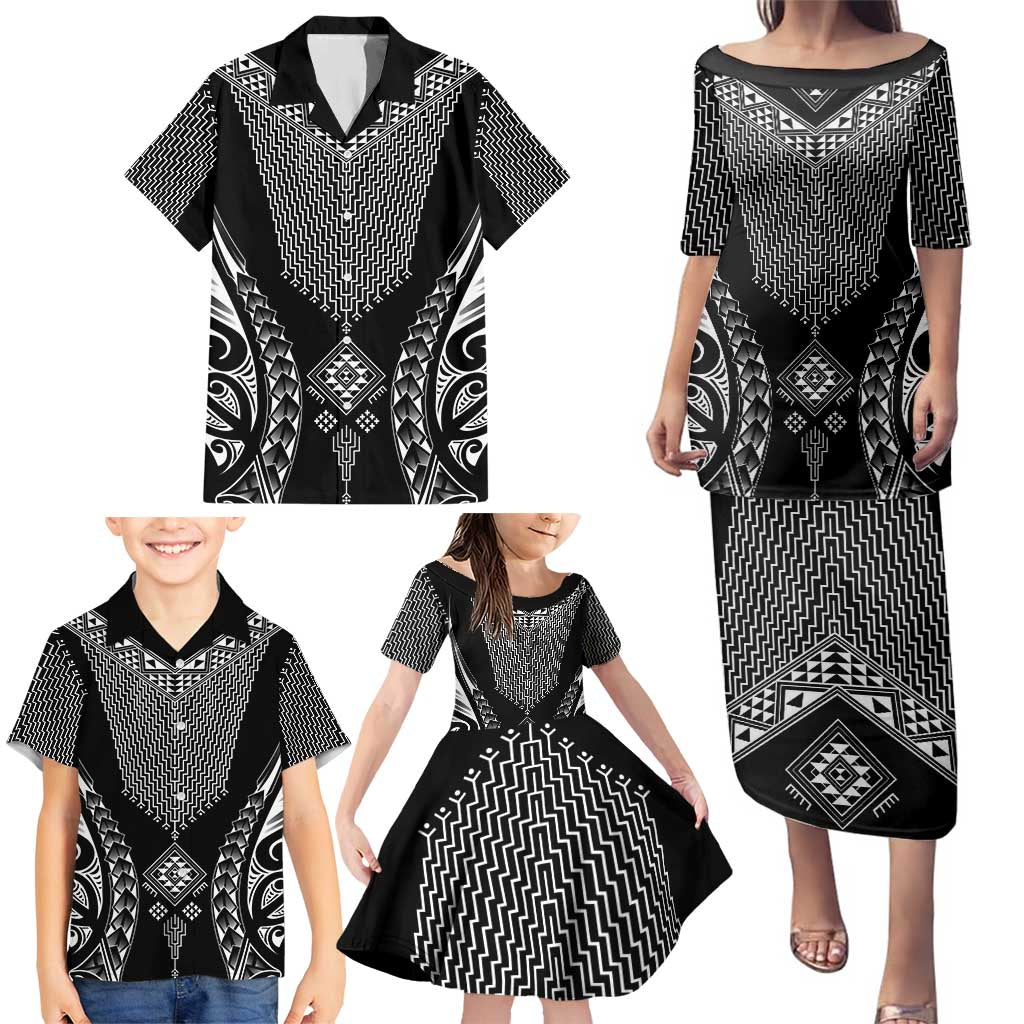 2025 Rugby Championship New Zealand Custom Family Matching Puletasi and Hawaiian Shirt Poutama Motifs - Aussie Hoodie