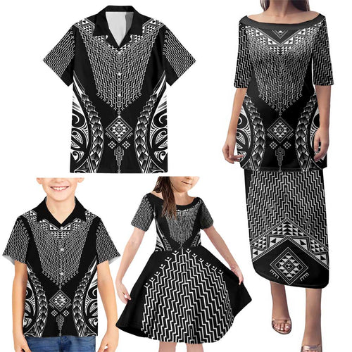 2025 Rugby Championship New Zealand Custom Family Matching Puletasi and Hawaiian Shirt Poutama Motifs - Aussie Hoodie