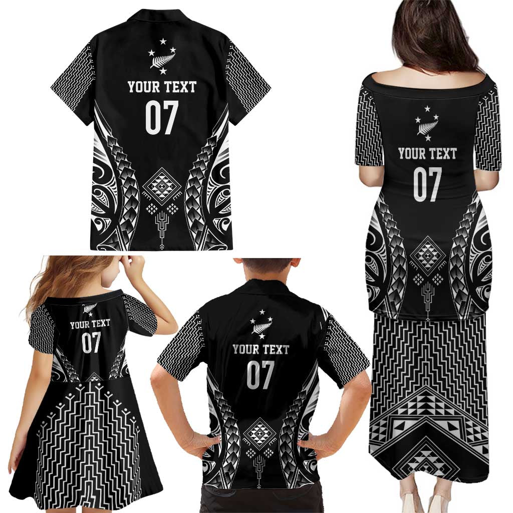 2025 Rugby Championship New Zealand Custom Family Matching Puletasi and Hawaiian Shirt Poutama Motifs - Aussie Hoodie