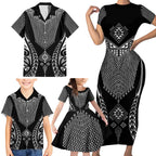 2025 Rugby Championship New Zealand Custom Family Matching Short Sleeve Bodycon Dress and Hawaiian Shirt Poutama Motifs - Aussie Hoodie