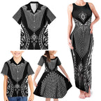 2025 Rugby Championship New Zealand Custom Family Matching Tank Maxi Dress and Hawaiian Shirt Poutama Motifs - Aussie Hoodie