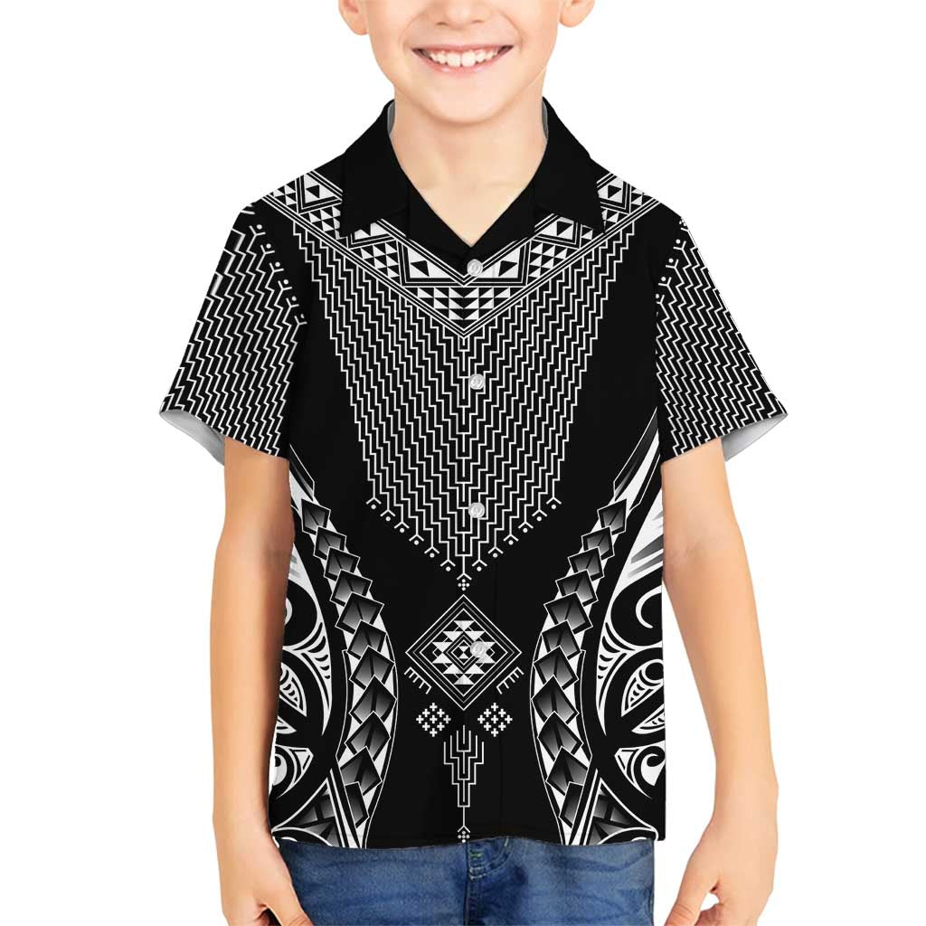 2025 Rugby Championship New Zealand Custom Family Matching Tank Maxi Dress and Hawaiian Shirt Poutama Motifs - Aussie Hoodie