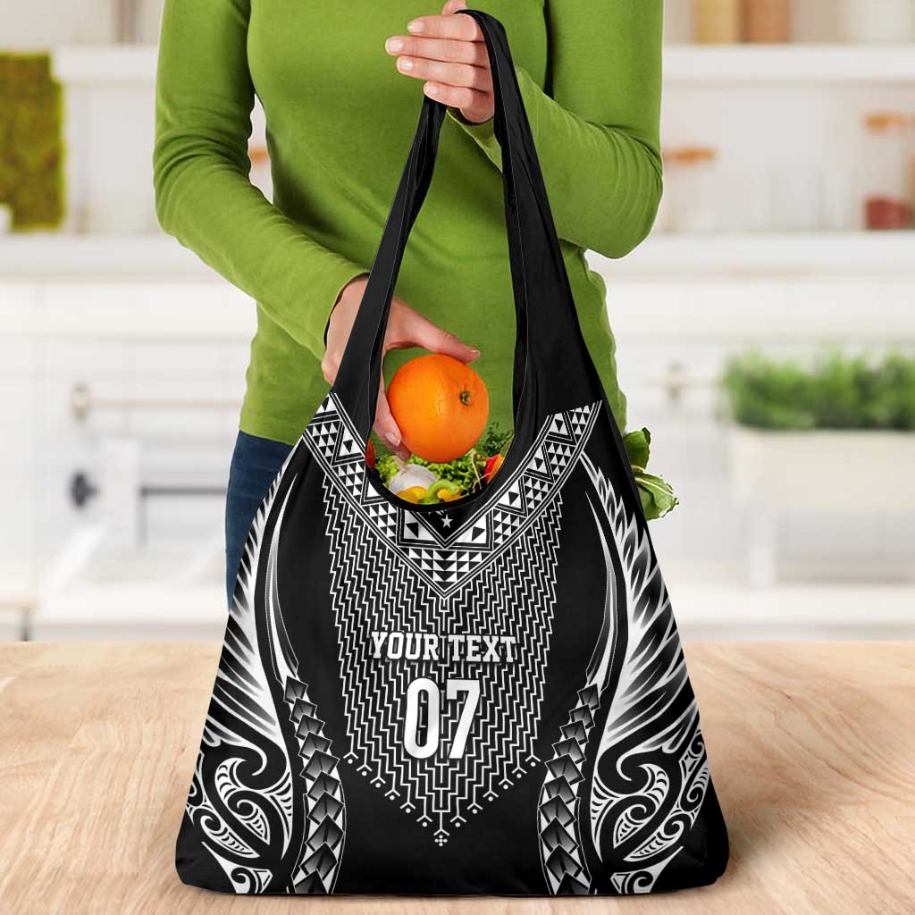 2025 Rugby Championship New Zealand Custom Grocery Bag Poutama Motifs - Aussie Hoodie