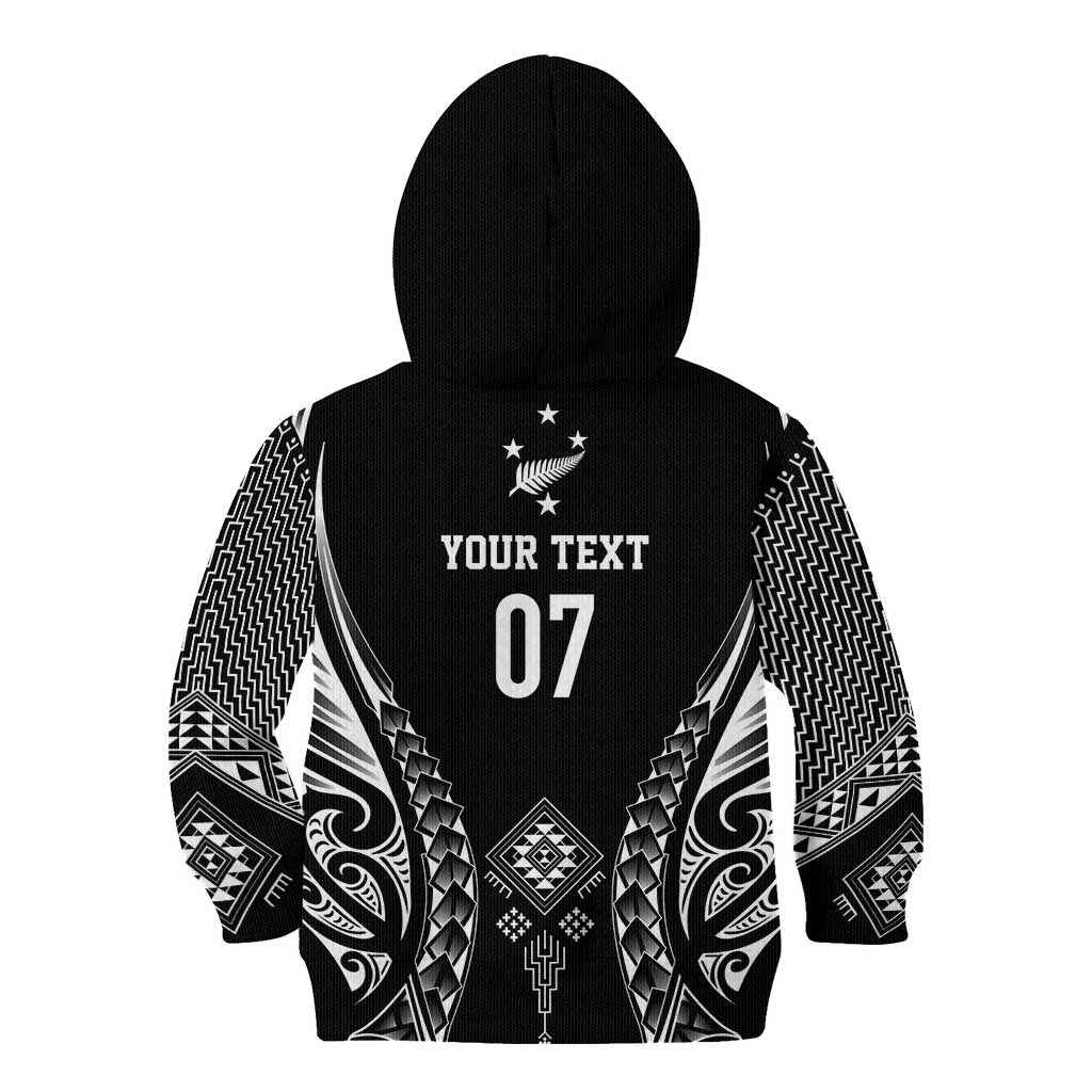 2025 Rugby Championship New Zealand Custom Kid Hoodie Poutama Motifs - Aussie Hoodie