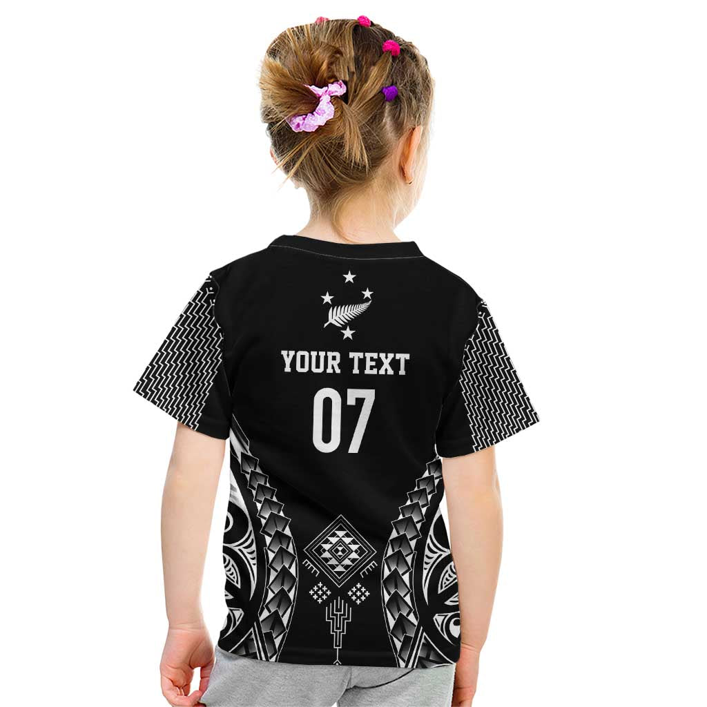 2025 Rugby Championship New Zealand Custom Kid T Shirt Poutama Motifs - Aussie Hoodie