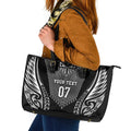 2025 Rugby Championship New Zealand Custom Leather Tote Bag Poutama Motifs - Aussie Hoodie